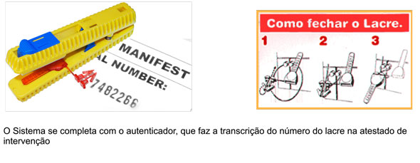 Sistema com alicate autenticador para lacres de seguranÃ§a