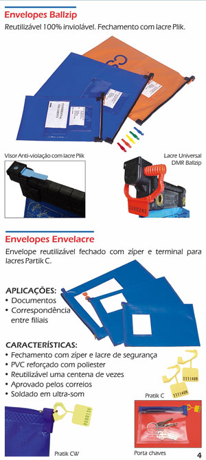 Envelopes Reutilizáveis Ballzip e Envelacre