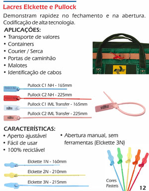 Lacres plásticos rabicho Pullock e Elckette